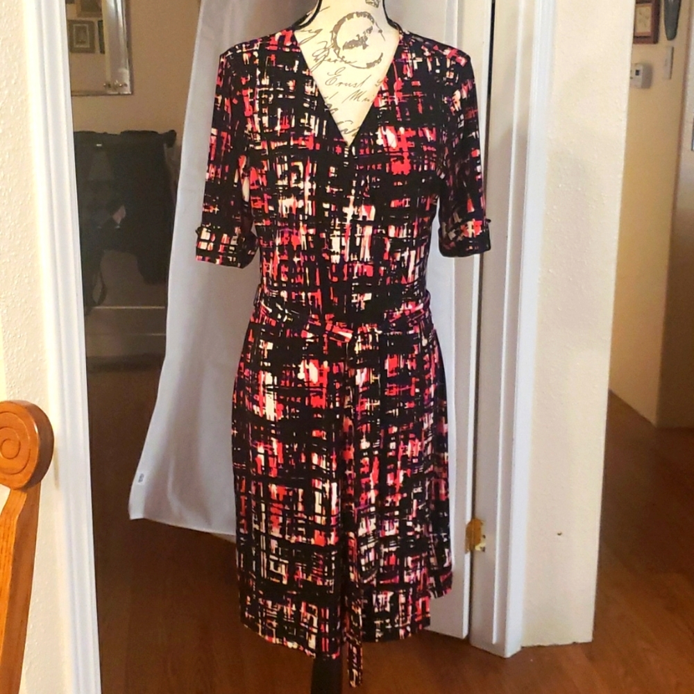 Apt 9 multicolored knit dress women's size Large